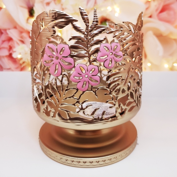 Bath & Body Works Accents Goldtone Tropical Toucan 3 Wick Pedestal